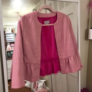 Pink Peplum 1 State Jacket